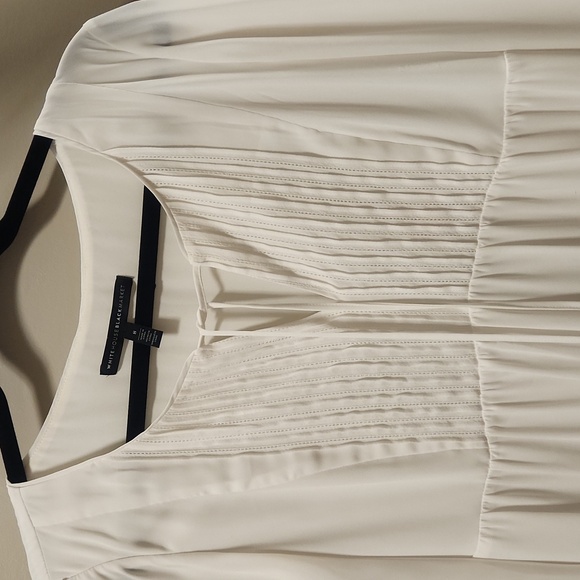 WHBM Lace-trim Boho Blouse, White, Size 8 - Picture 7 of 9